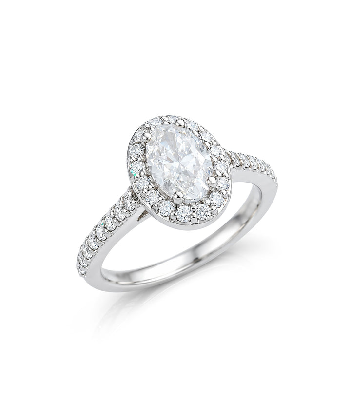 14kt White Gold Oval Diamond Ring