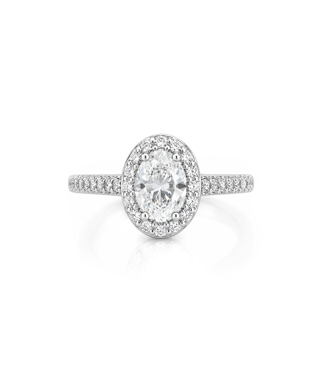 14kt White Gold Oval Diamond Ring