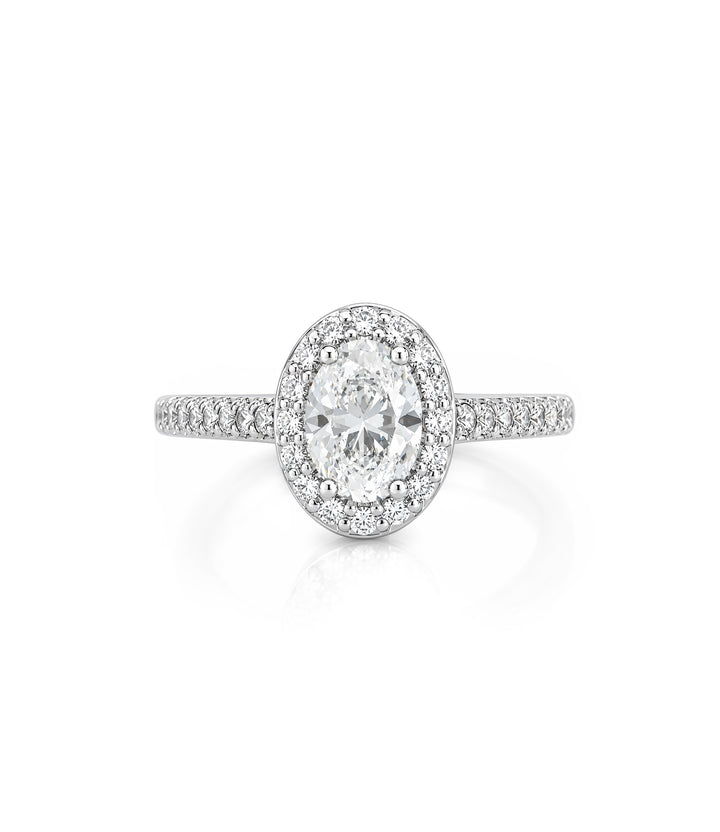 14kt White Gold Oval Diamond Ring