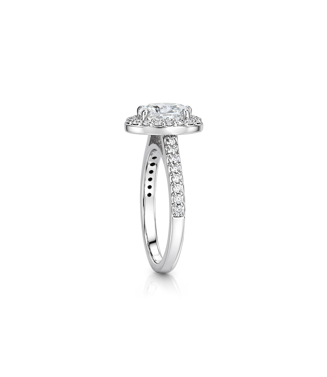 14kt White Gold Oval Diamond Ring
