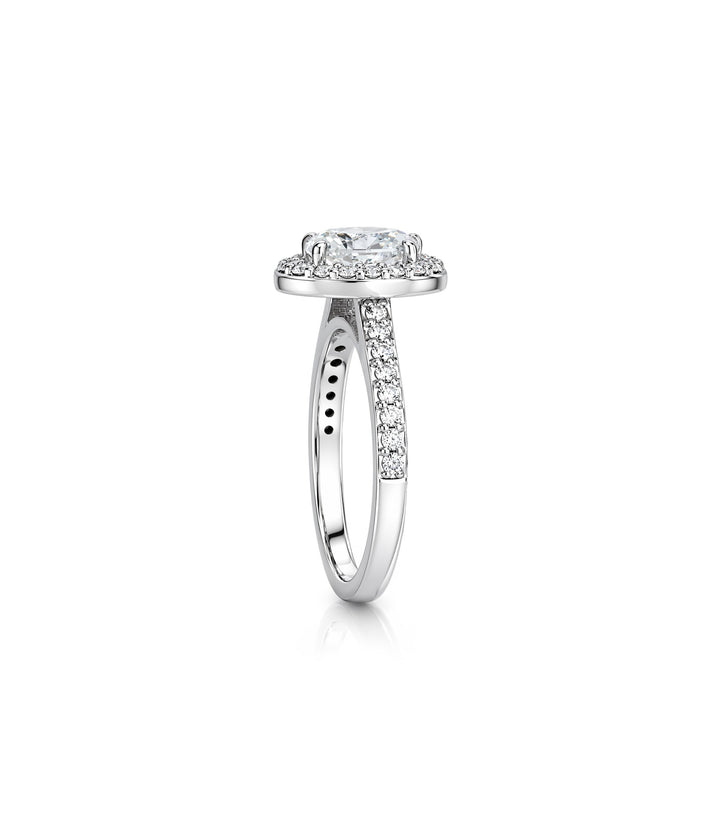 14kt White Gold Oval Diamond Ring