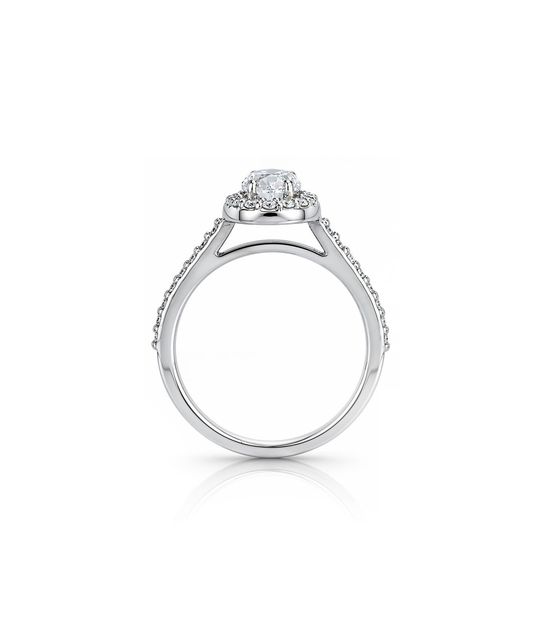 14kt White Gold Oval Diamond Ring