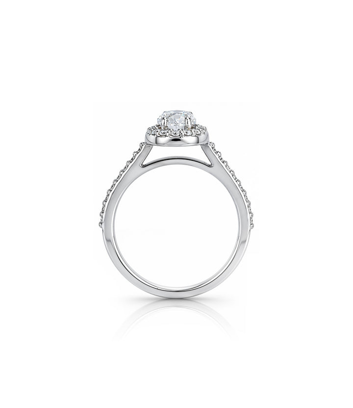 14kt White Gold Oval Diamond Ring
