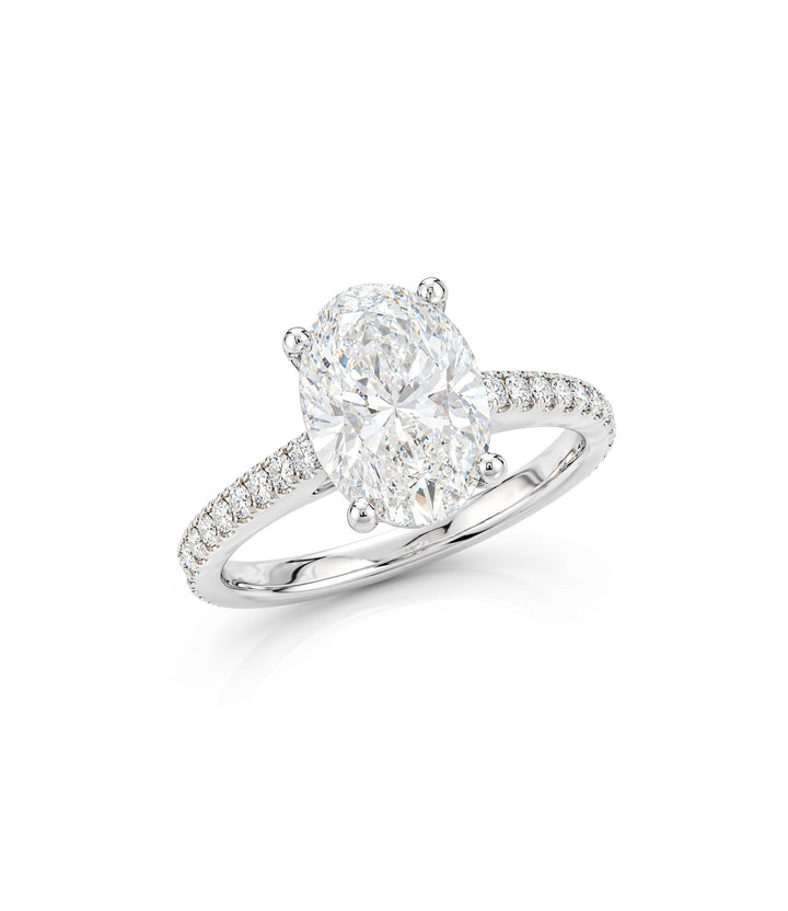 14kt White Gold Oval Lab Grown Diamond Ring