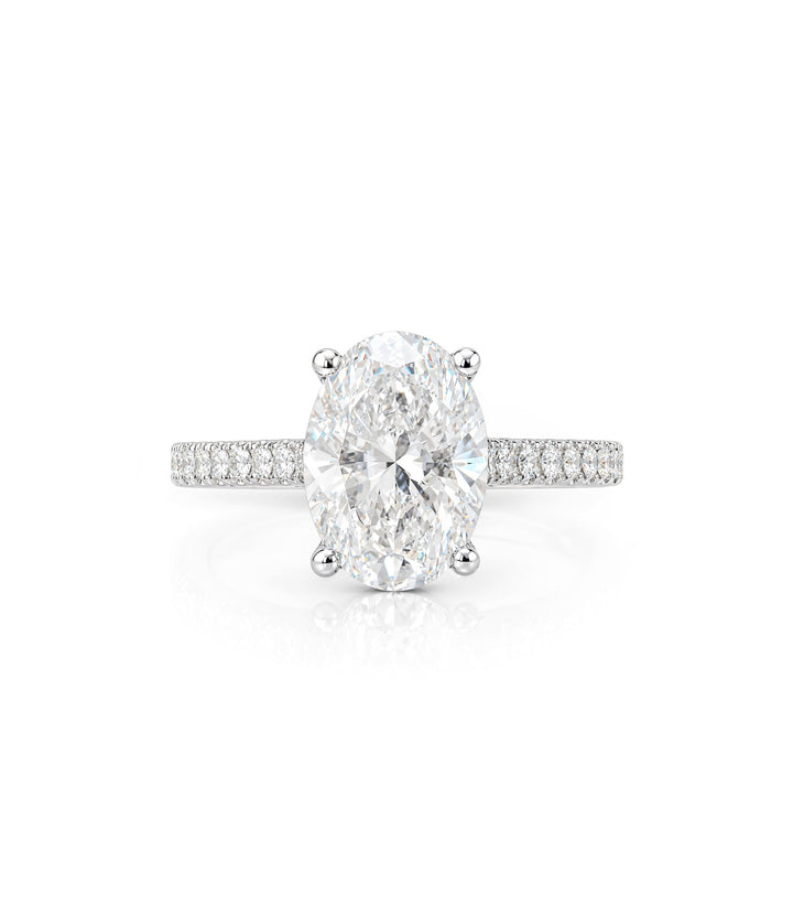14kt White Gold Oval Lab Grown Diamond Ring