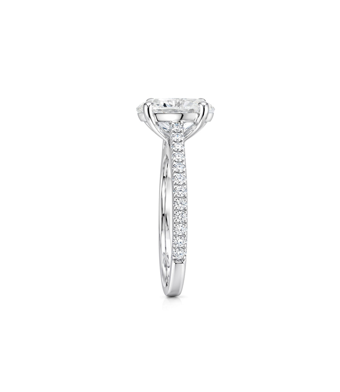 14kt White Gold Oval Lab Grown Diamond Ring
