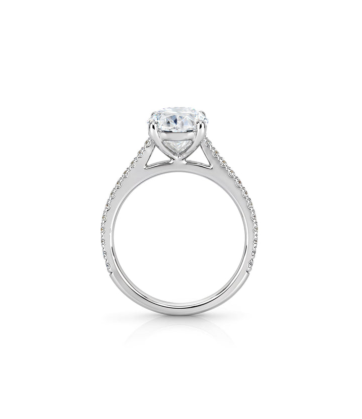 14kt White Gold Oval Lab Grown Diamond Ring
