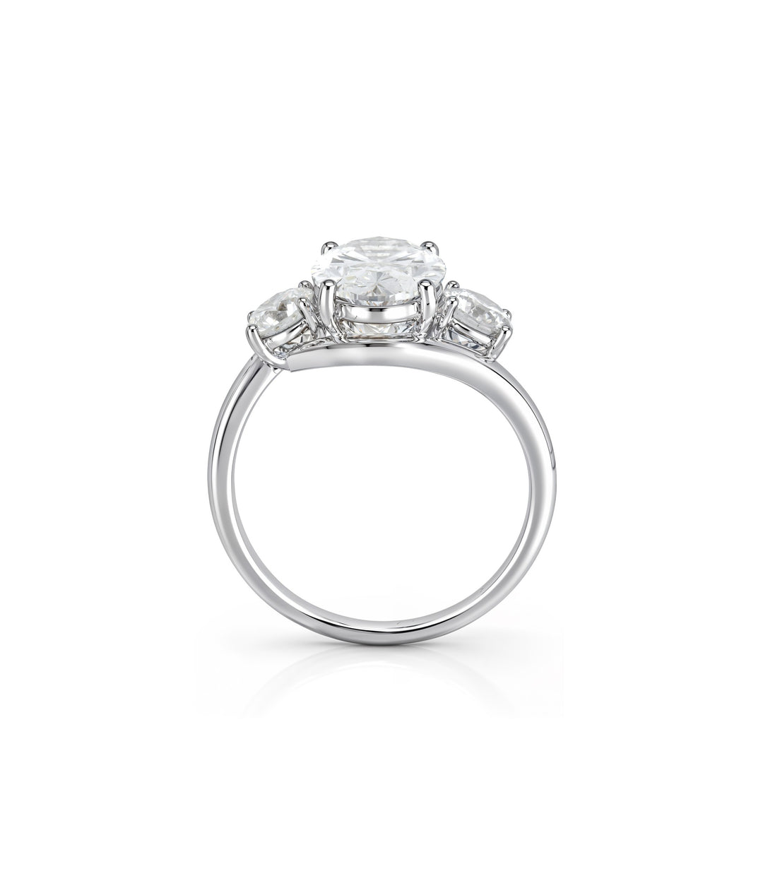 14kt White Gold Oval Lab Grown Diamond Ring
