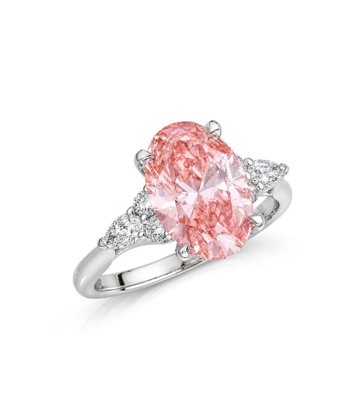 14kt White Gold Pink Lab Grown Diamond Ring