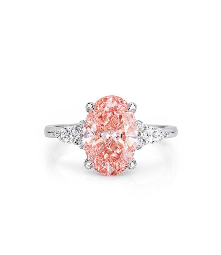 14kt White Gold Pink Lab Grown Diamond Ring