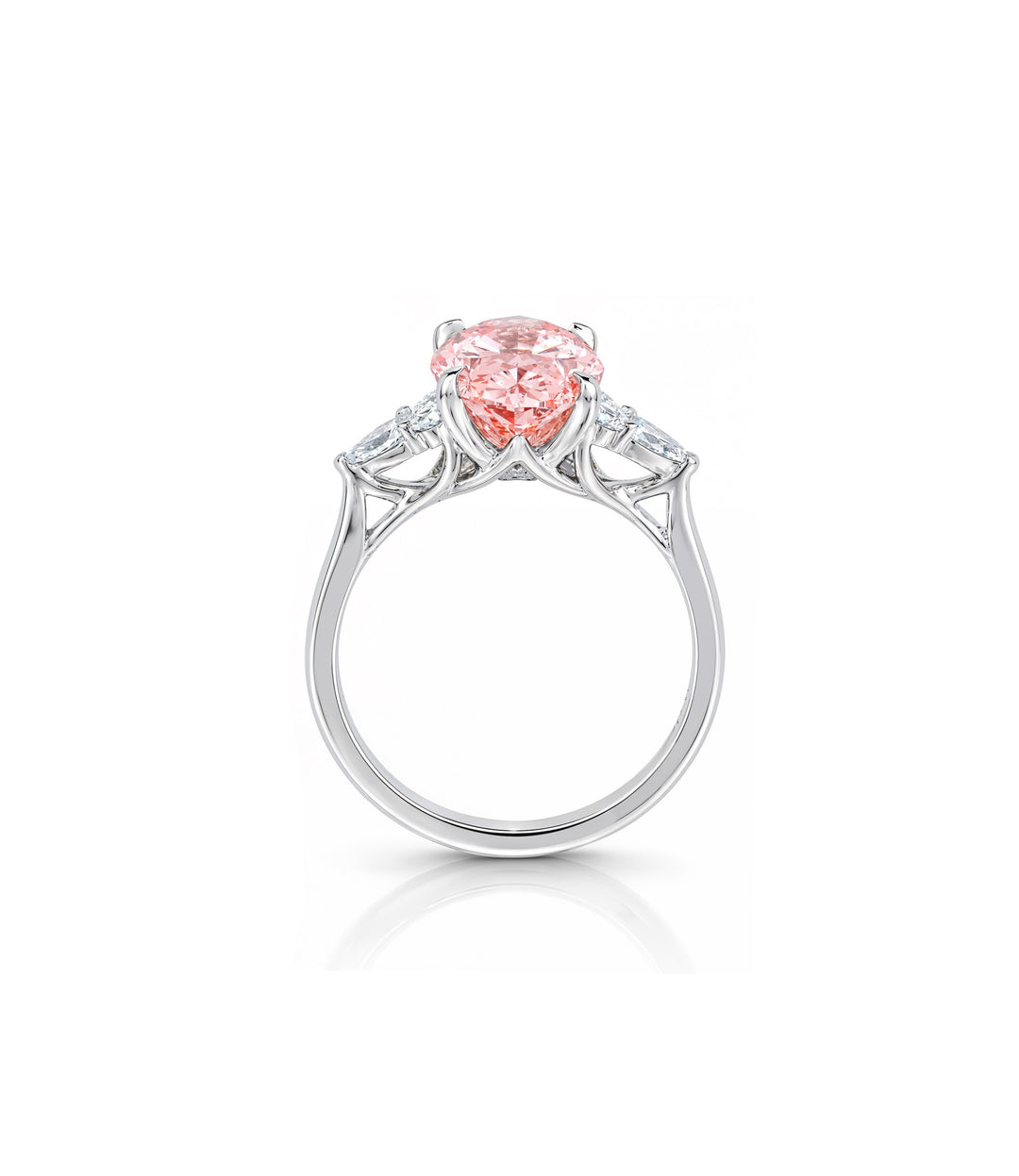 14kt White Gold Pink Lab Grown Diamond Ring