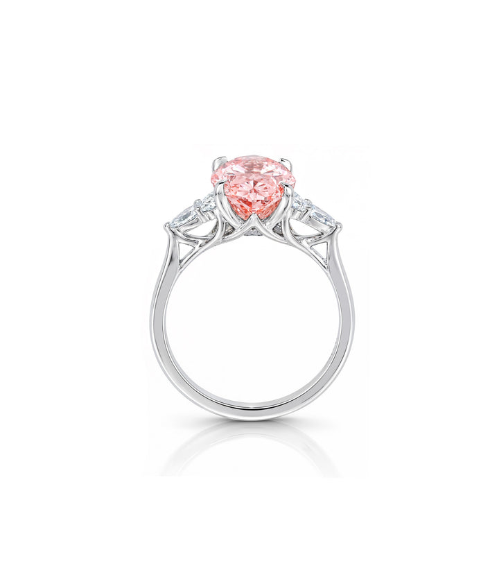 14kt White Gold Pink Lab Grown Diamond Ring
