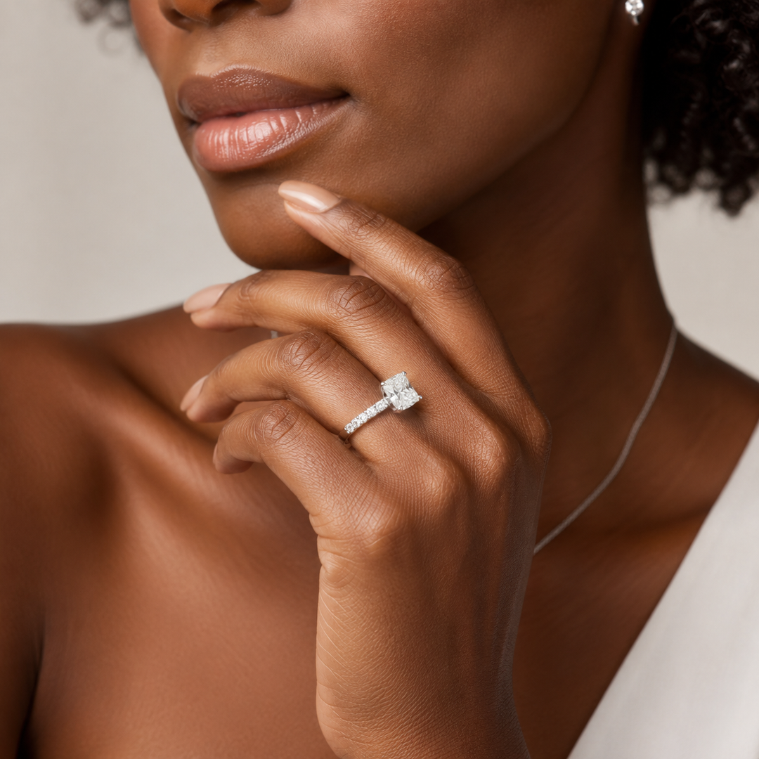 14kt White Gold Radiant Cut Diamond Ring