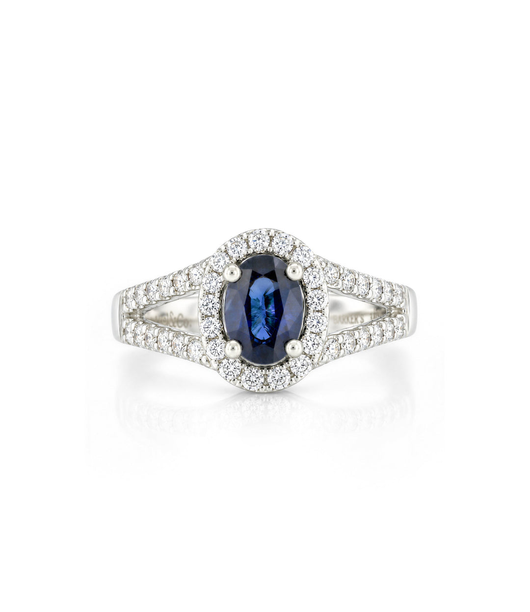 14kt White Gold Sapphire Diamond Ring