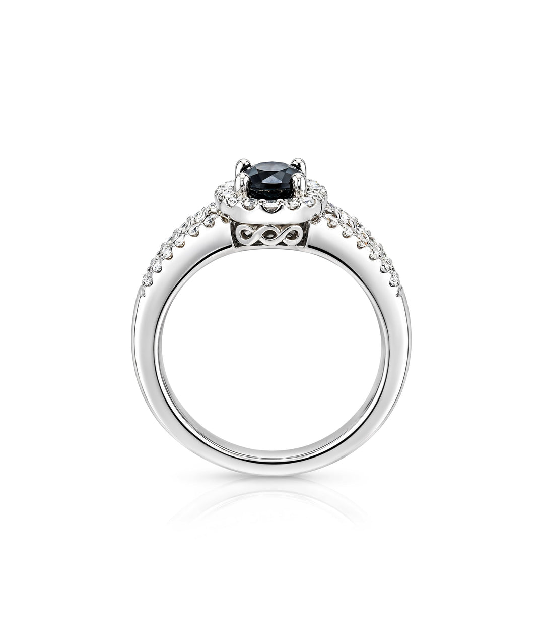 14kt White Gold Sapphire Diamond Ring
