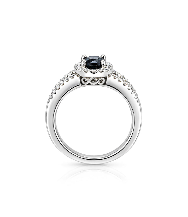 14kt White Gold Sapphire Diamond Ring