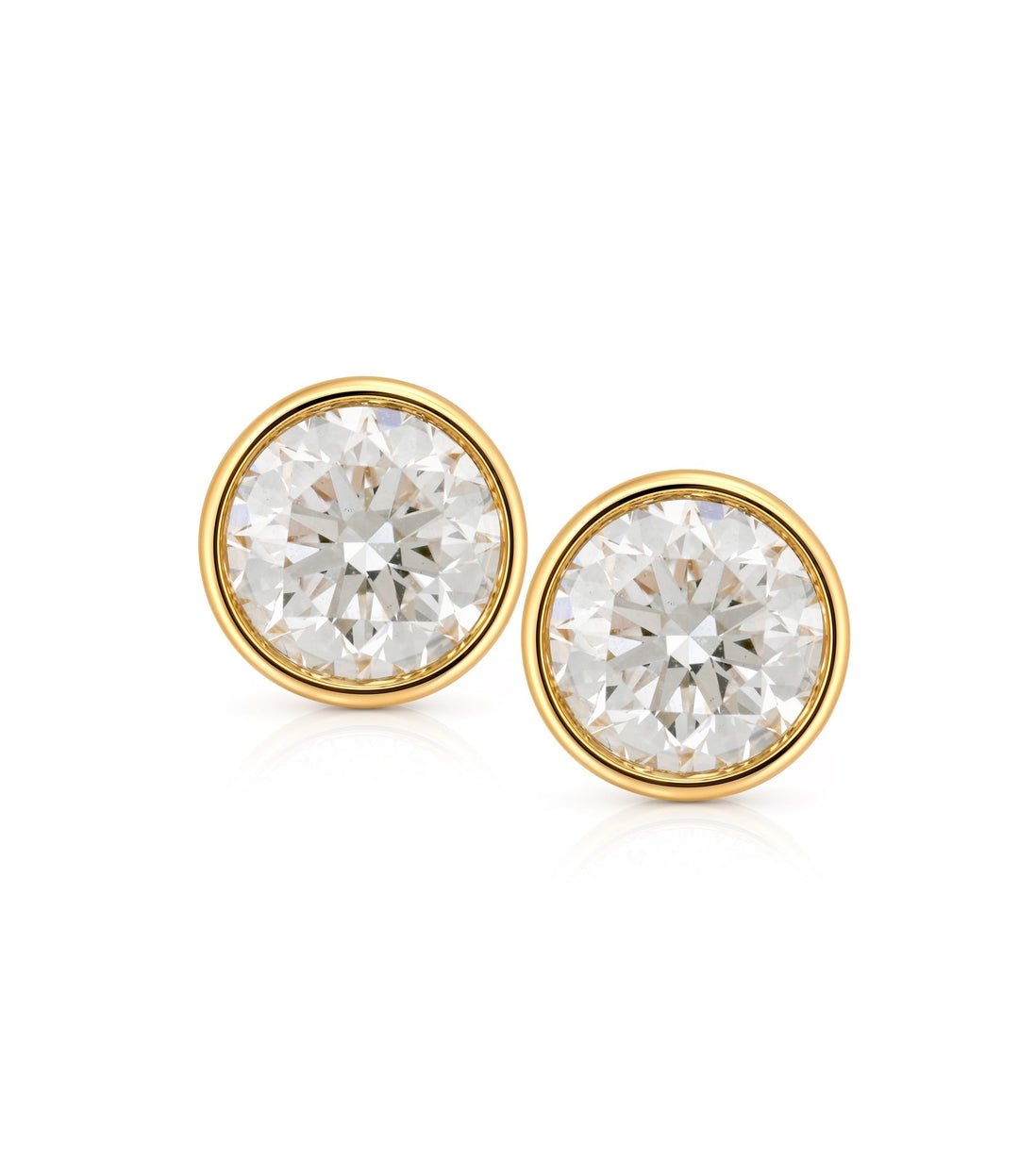 14kt Yellow Gold Bezel Set Lab Grown Diamond Stud Earrings