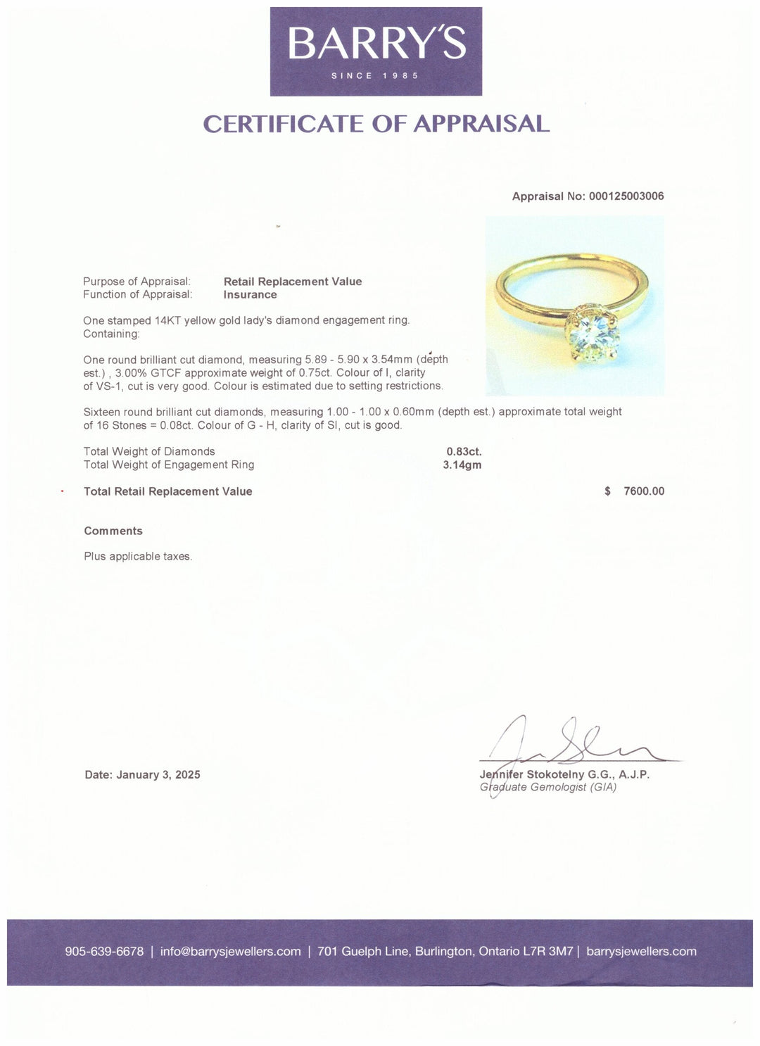 14kt Yellow Gold Diamond Ring