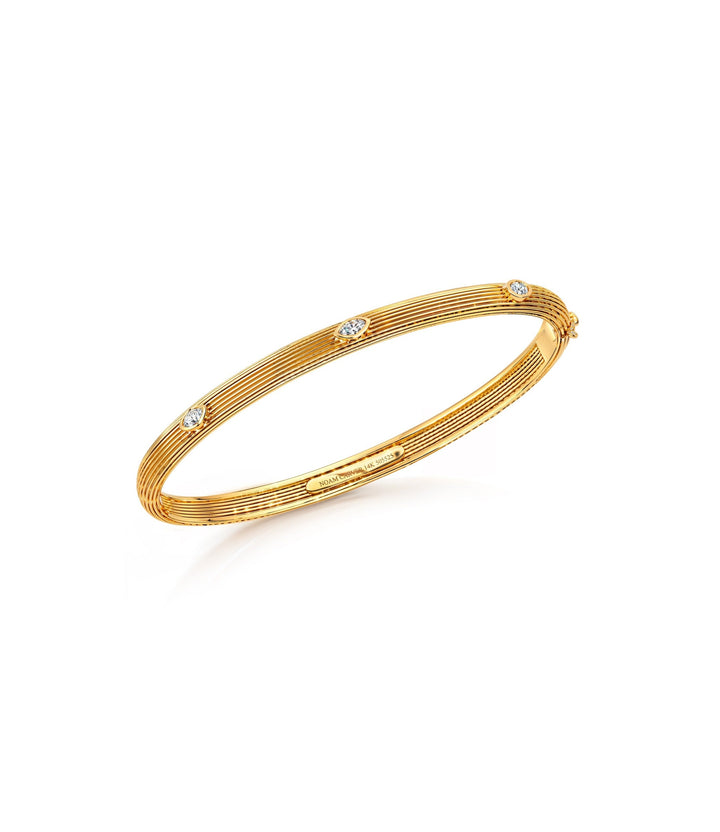 14kt Yellow Gold Diamond Set Bangle Bracelet
