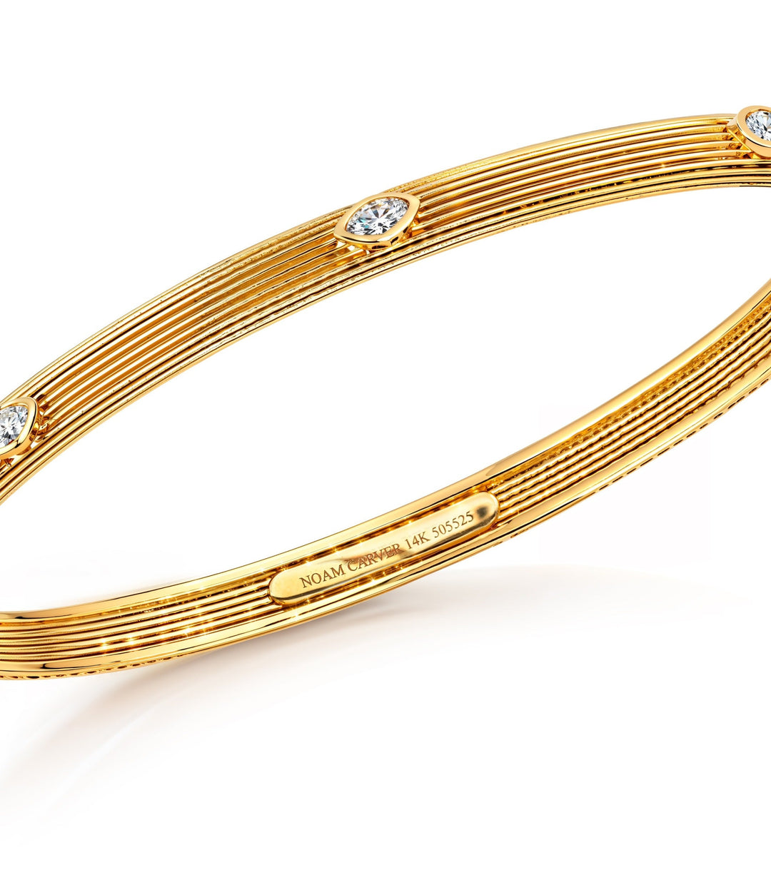 14kt Yellow Gold Diamond Set Bangle Bracelet