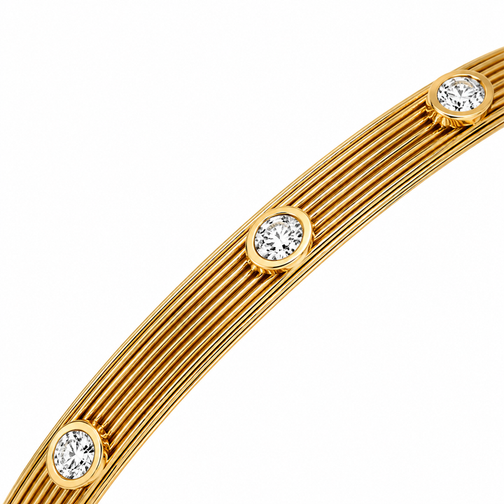 14kt Yellow Gold Diamond Set Bangle Bracelet