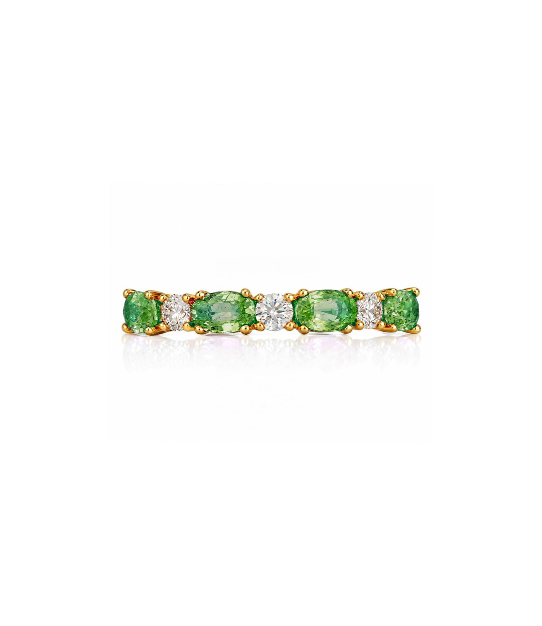 14kt Yellow Gold Emerald Maple Leaf Diamond Ring