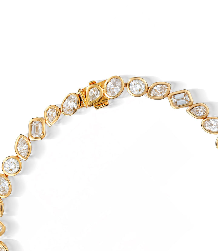 14kt Yellow Gold Lab Grown Multi-Shaped Diamond Bracelet
