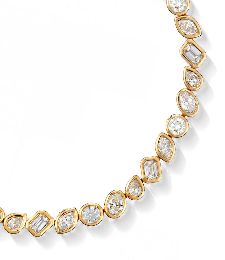 14kt Yellow Gold Lab Grown Multi-Shaped Diamond Bracelet
