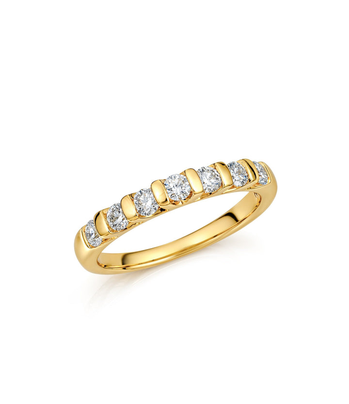 14kt Yellow Gold Maple Leaf Diamond Band