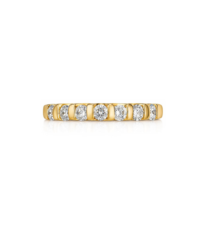 14kt Yellow Gold Maple Leaf Diamond Band