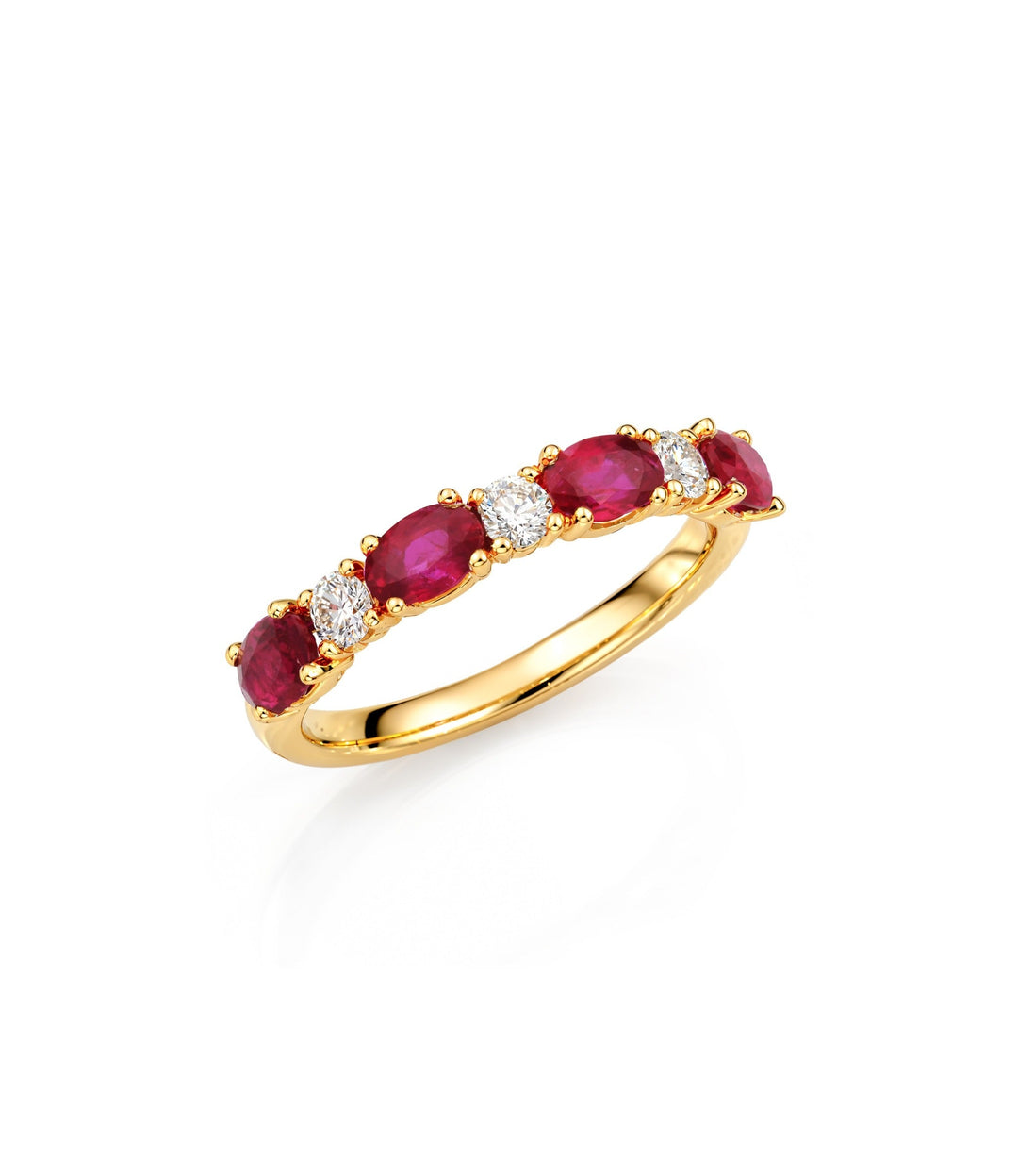 14kt Yellow Gold Ruby Maple Leaf Diamond Ring