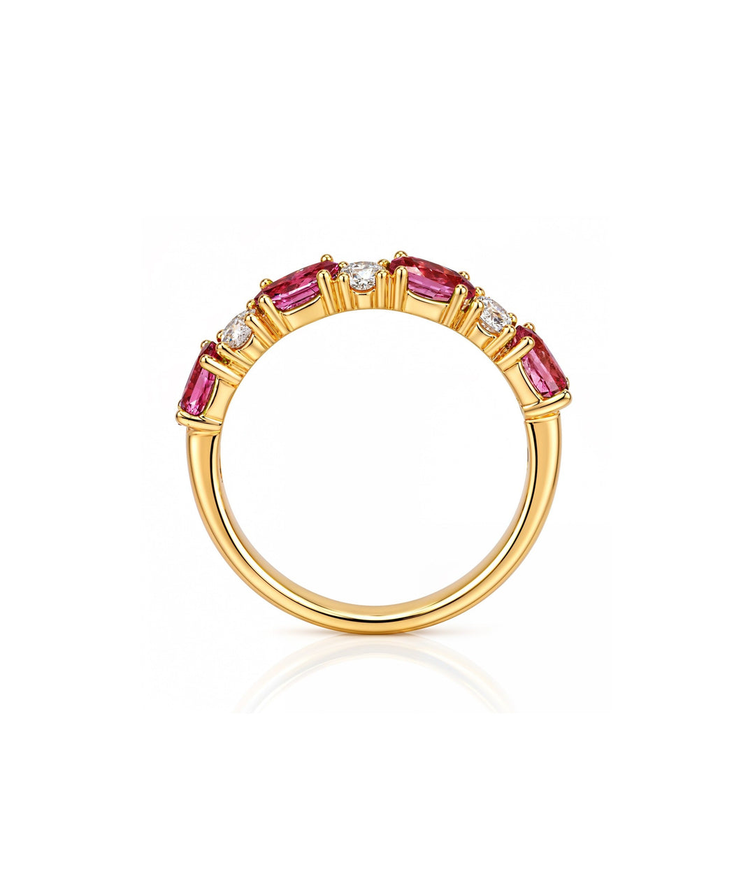 14kt Yellow Gold Ruby Maple Leaf Diamond Ring