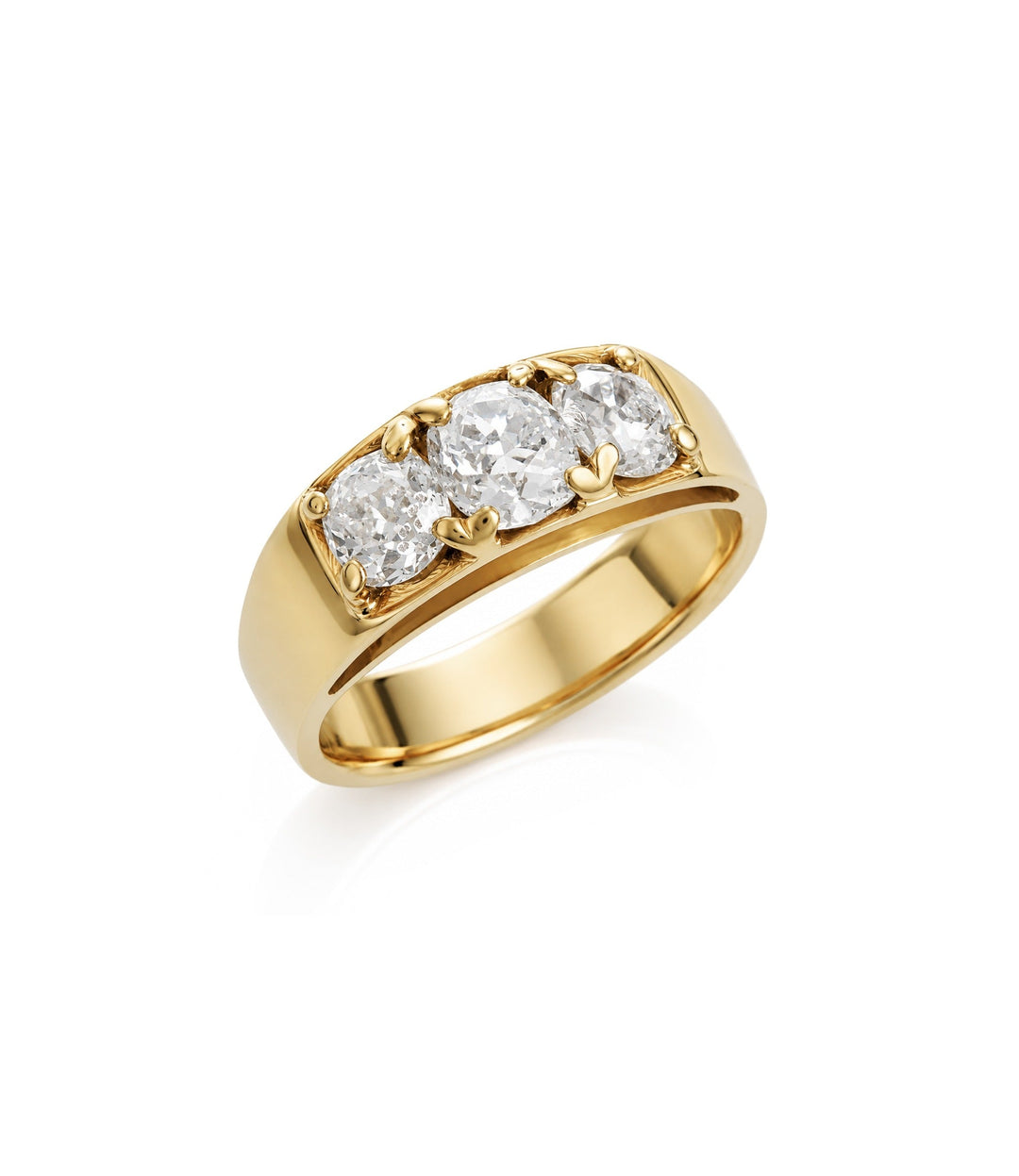 14kt Yellow and White Gold Estate Three Stone Diamond Ring