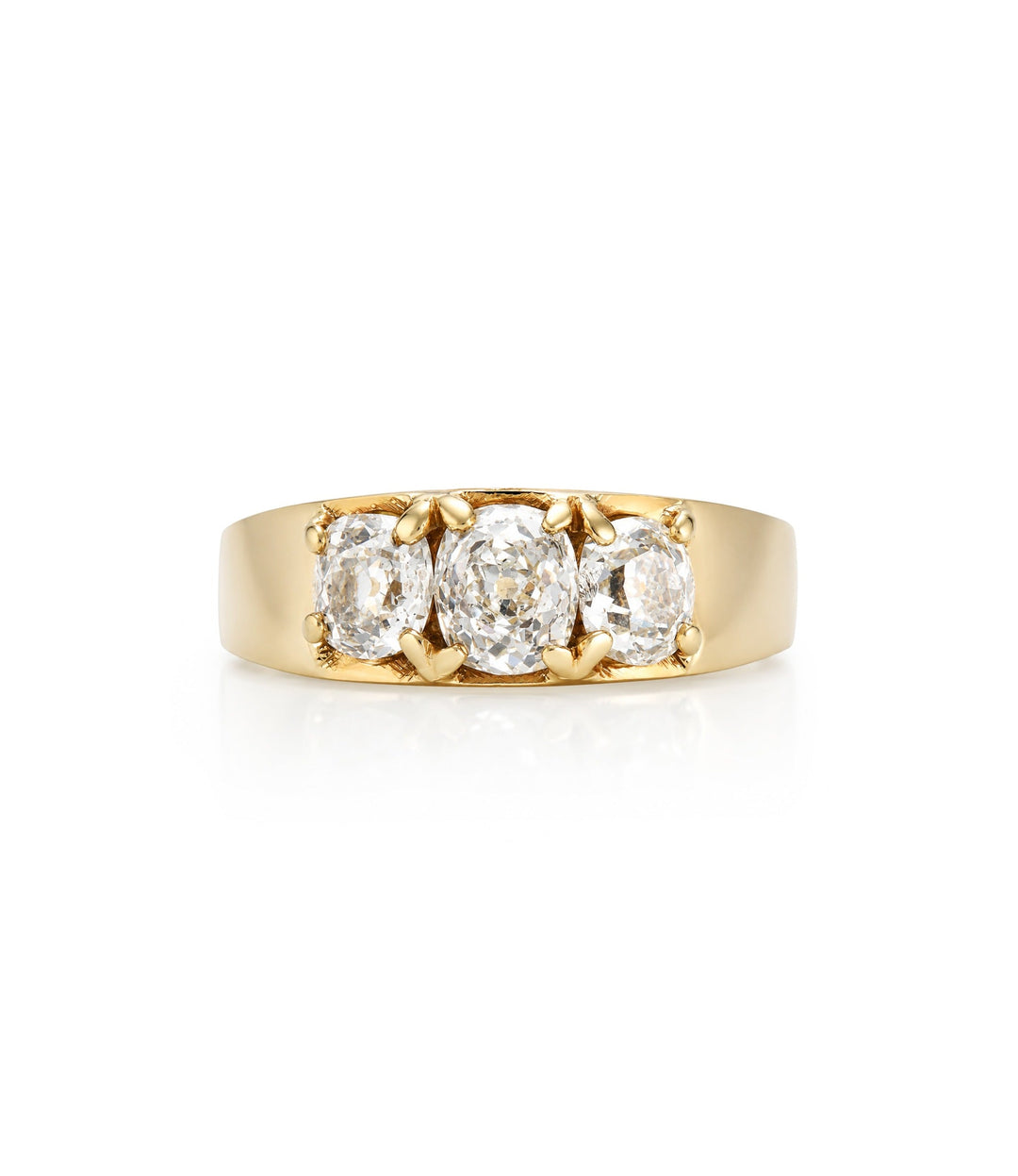14kt Yellow and White Gold Estate Three Stone Diamond Ring
