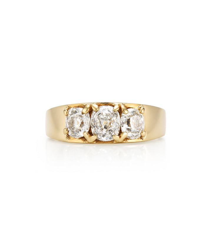 14kt Yellow and White Gold Estate Three Stone Diamond Ring