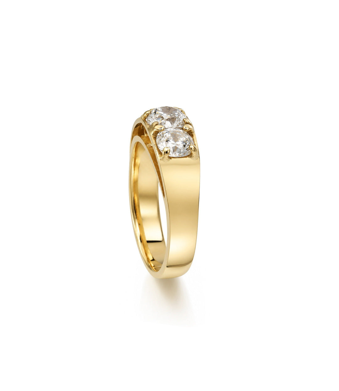14kt Yellow and White Gold Estate Three Stone Diamond Ring