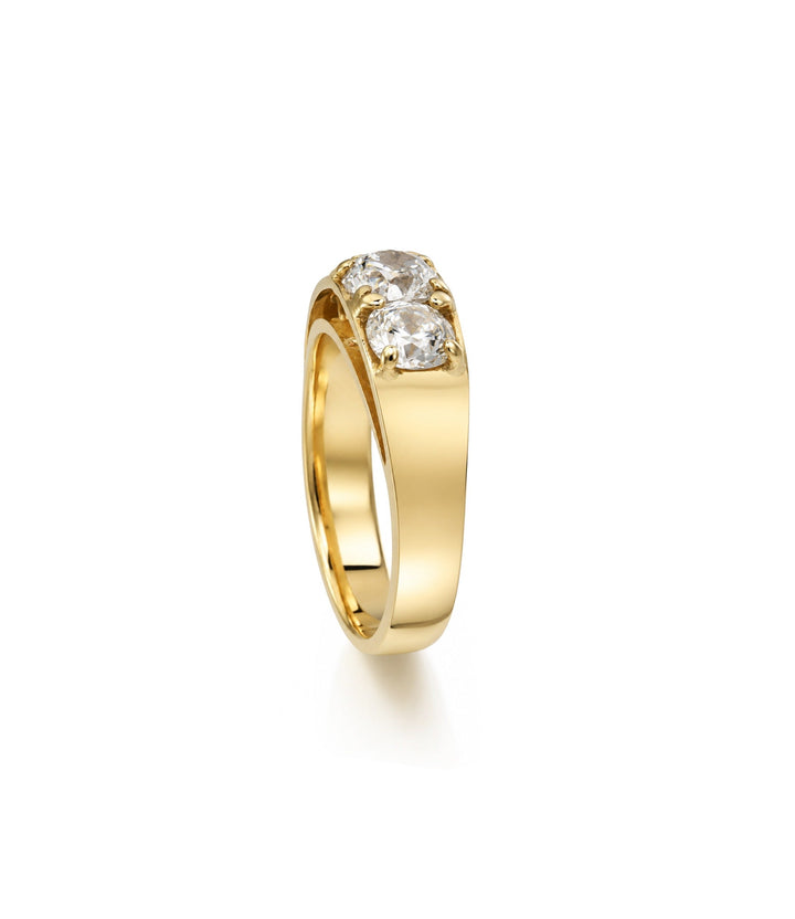 14kt Yellow and White Gold Estate Three Stone Diamond Ring