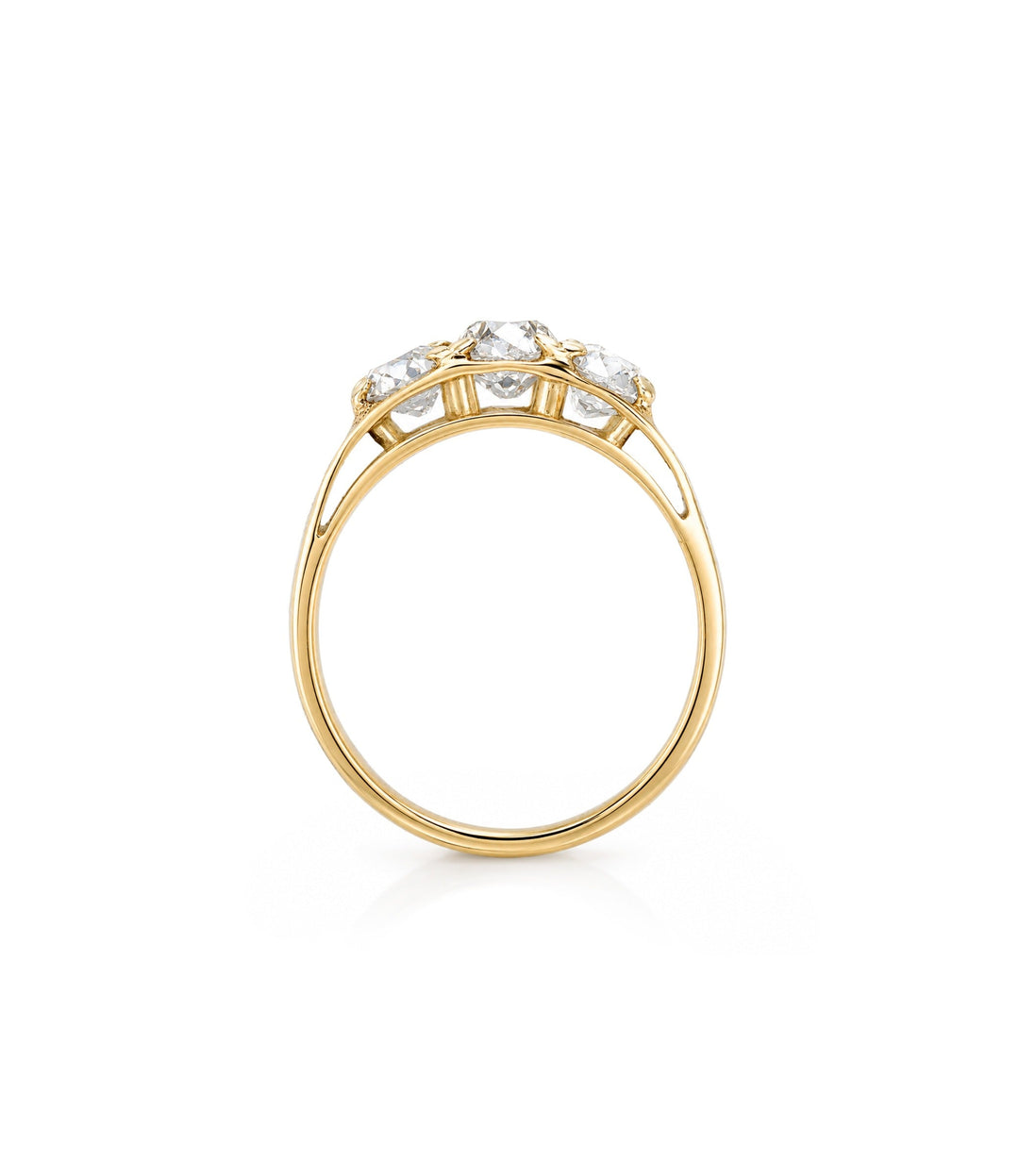 14kt Yellow and White Gold Estate Three Stone Diamond Ring