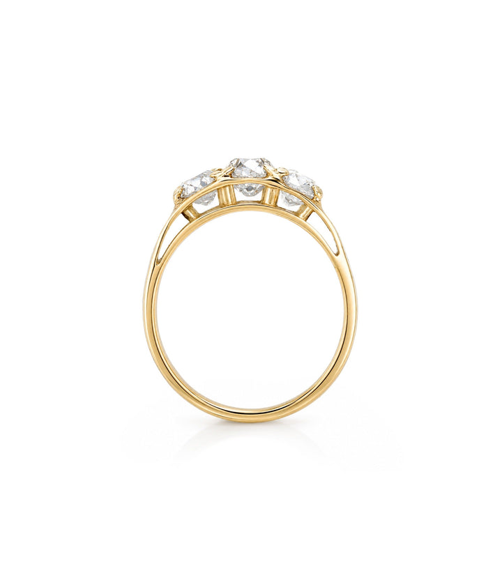 14kt Yellow and White Gold Estate Three Stone Diamond Ring