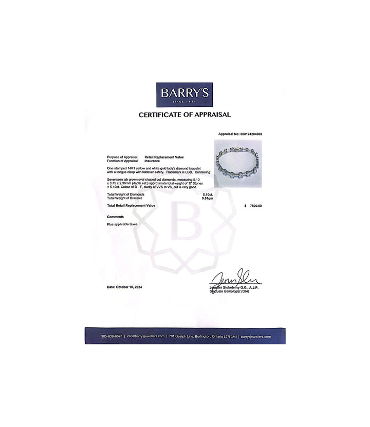 14kt Yellow and White Gold Lab Grown Diamond Bracelet