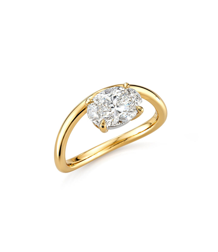 14kt Yellow and White Gold Lab Grown Oval Diamond Ring