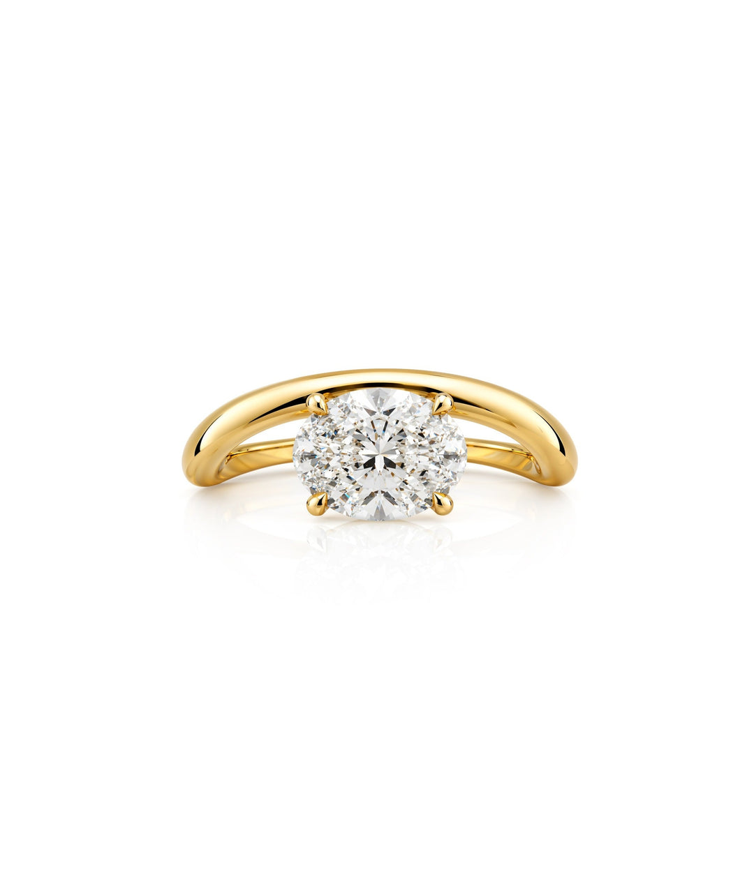 14kt Yellow and White Gold Lab Grown Oval Diamond Ring