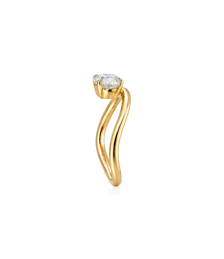 14kt Yellow and White Gold Lab Grown Oval Diamond Ring