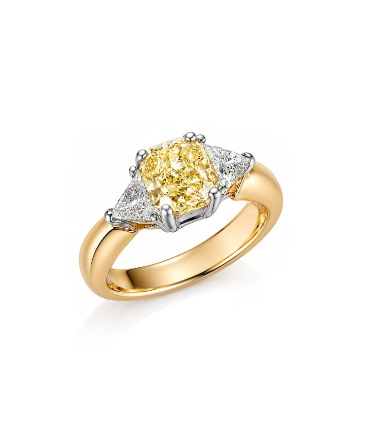 14kt Yellow and White Gold Yellow Diamond Ring