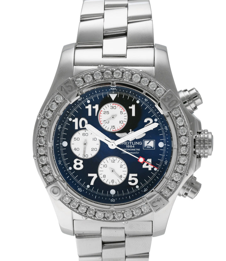 1884 Chronometer Automatic Super Avenger Custom Diamond Set Bezel Wrist Watch