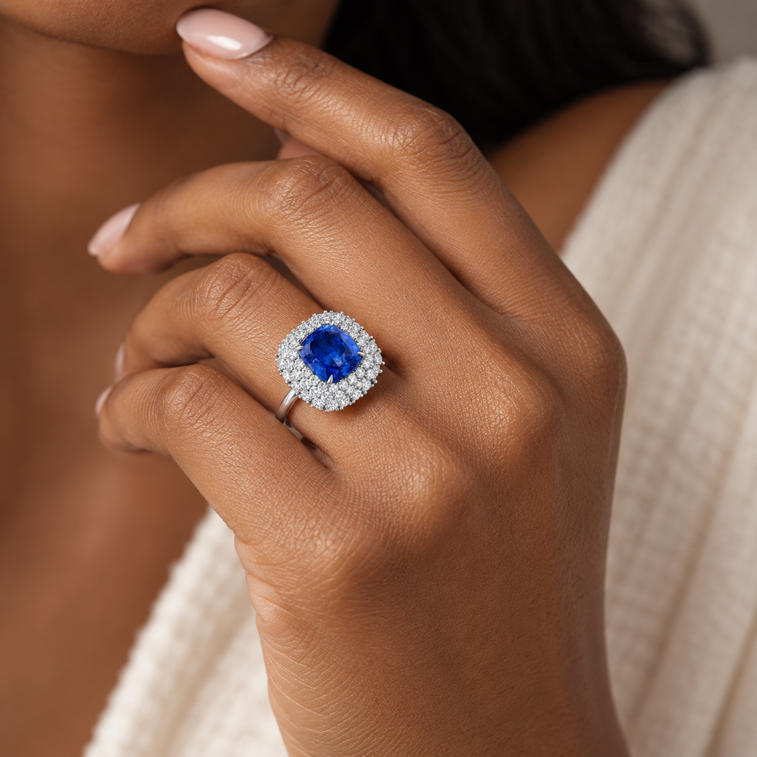 18kt Estate Sapphire and Diamond Cocktail Ring