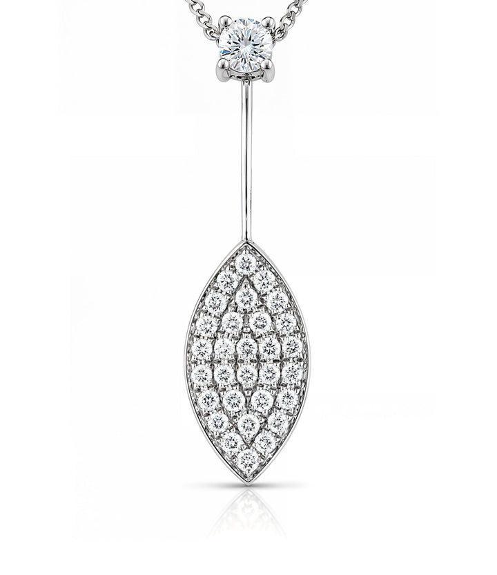 18kt Diamond Drop leaf Pendant