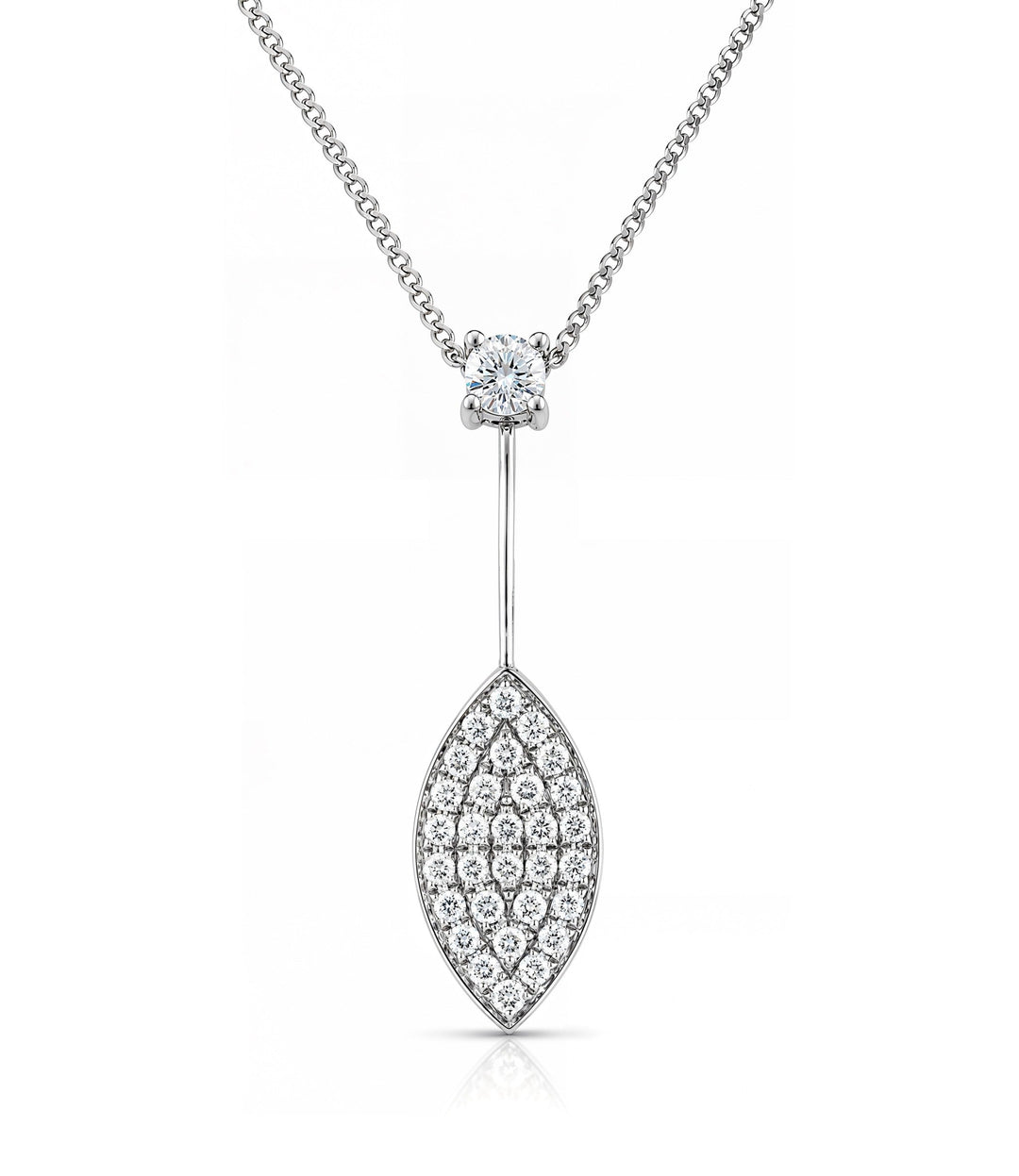 18kt Diamond Drop leaf Pendant