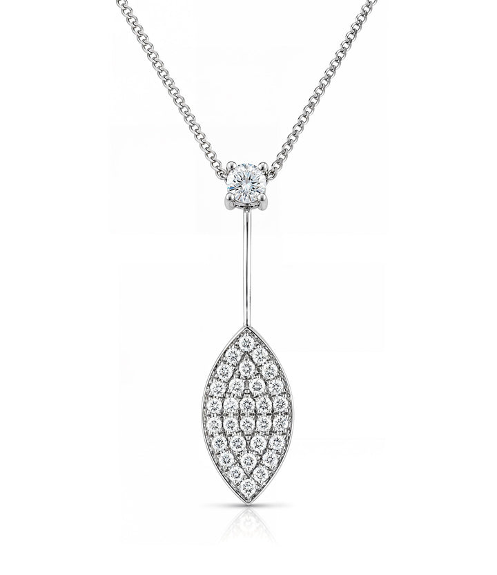 18kt Diamond Drop leaf Pendant