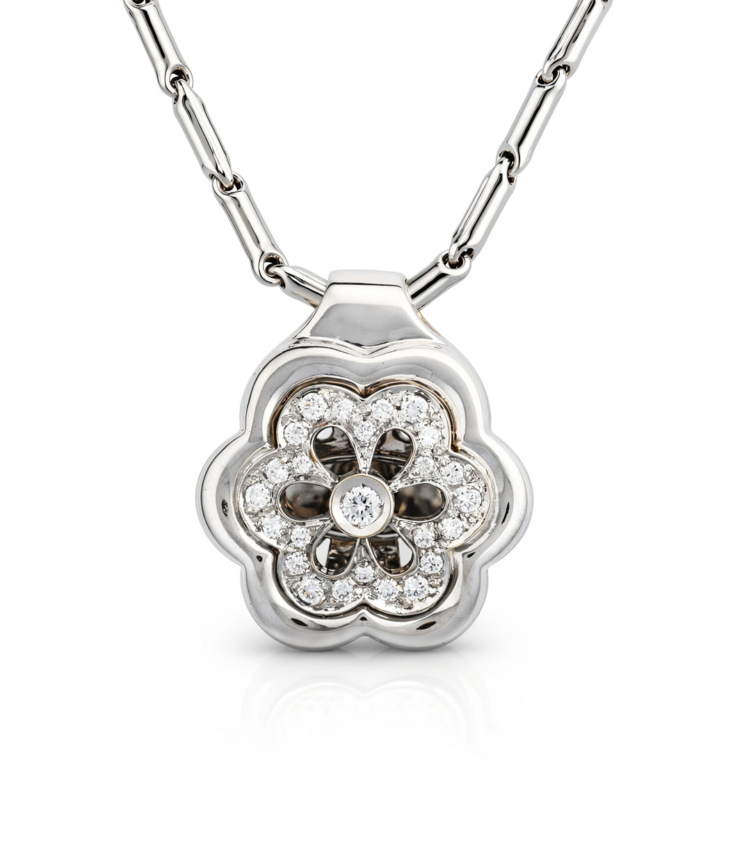 18kt Estate Chimento White Gold Diamond Necklace